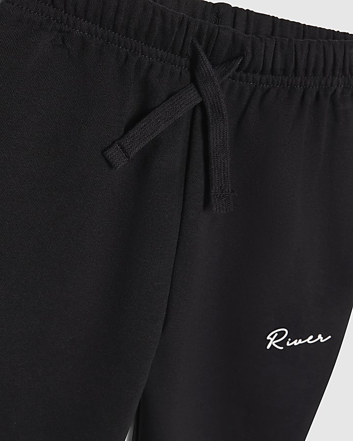 Mini Boys Black Scripty River Sweatshirt Set
