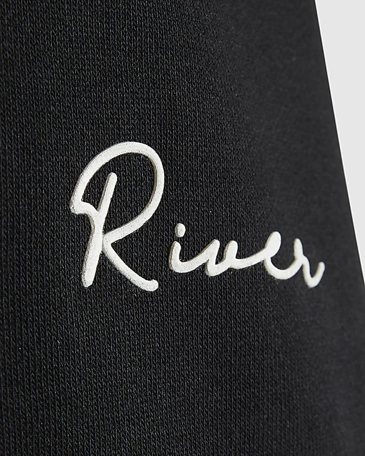 Boys Black Scripty River Sweatshirt Set