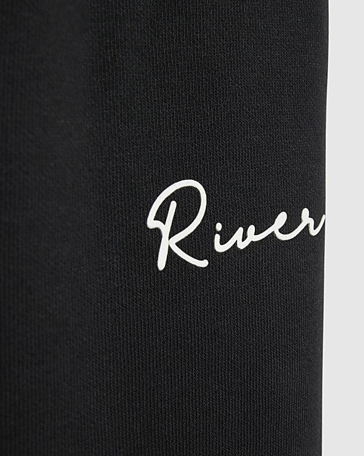 Boys Black Scripty River Sweatshirt Set