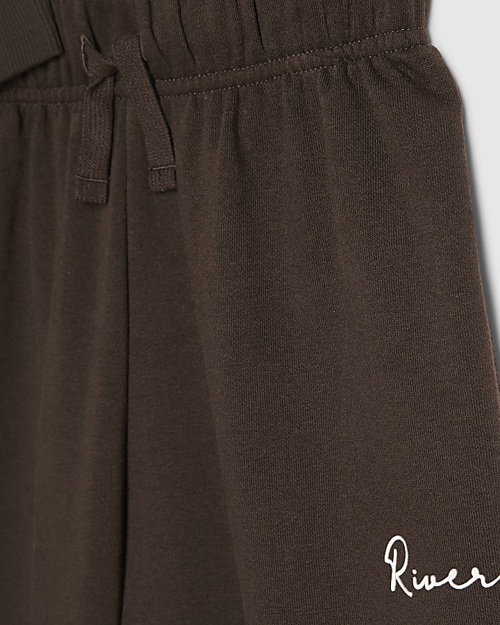 Boys Brown River Wide Leg Joggers Set