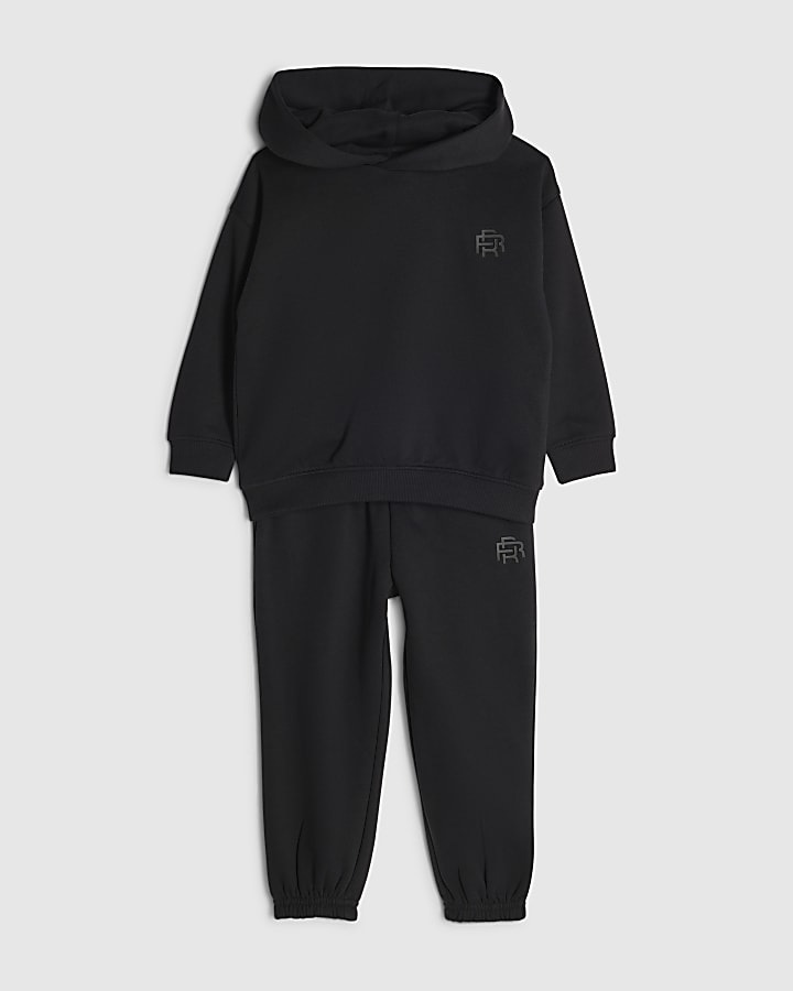 Mini Boys Black RR Hoodie And Joggers Set