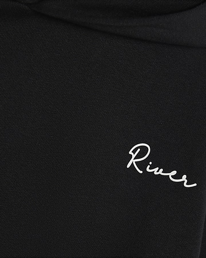 Boys Black River Hoodie And Joggers Set