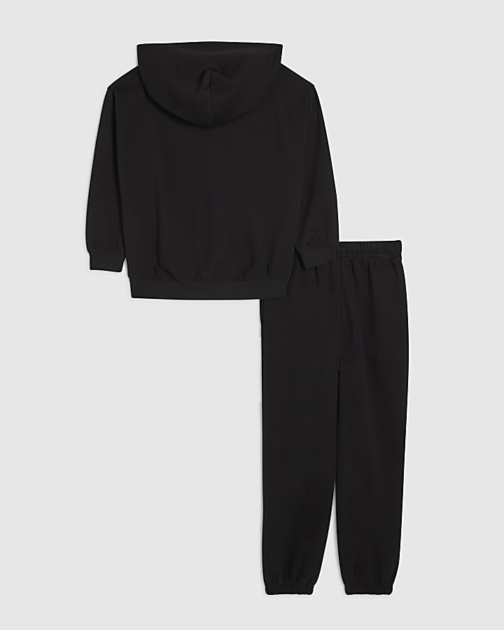 Boys Black River Hoodie And Joggers Set