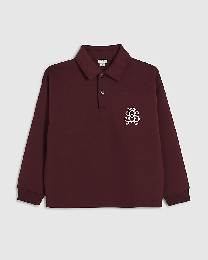 Boys Burgundy RI Rugby Sweatshirt