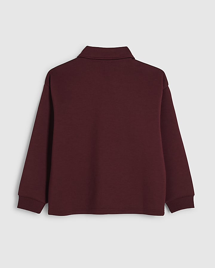 Boys Burgundy RI Rugby Sweatshirt