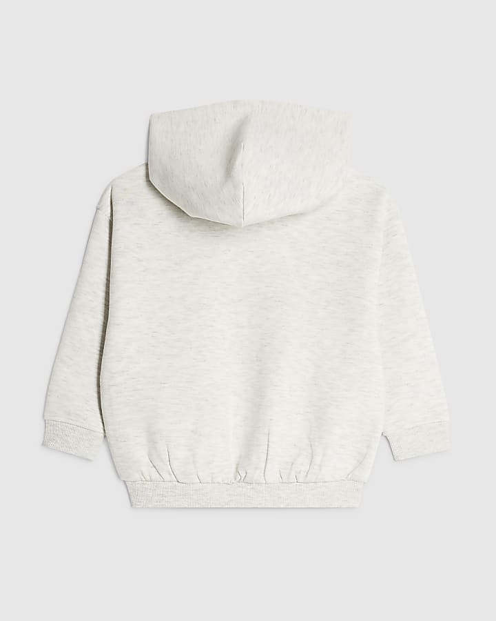 Mini Boys Premium Grey Zip Through Hoodie