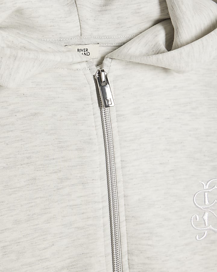 Boys Premium Grey Zip Through Hoodie