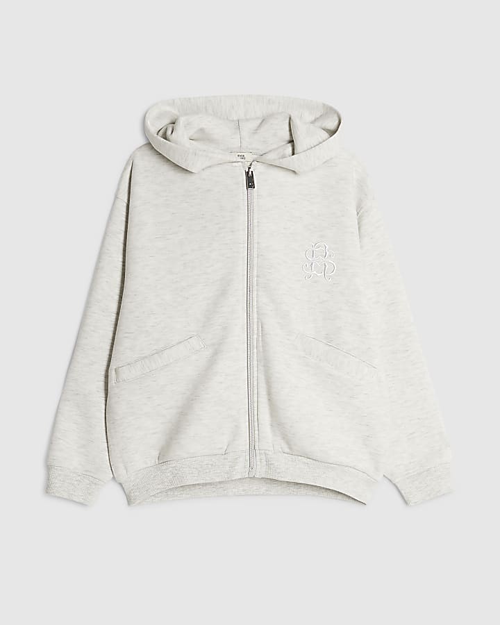 Boys Premium Grey Zip Through Hoodie
