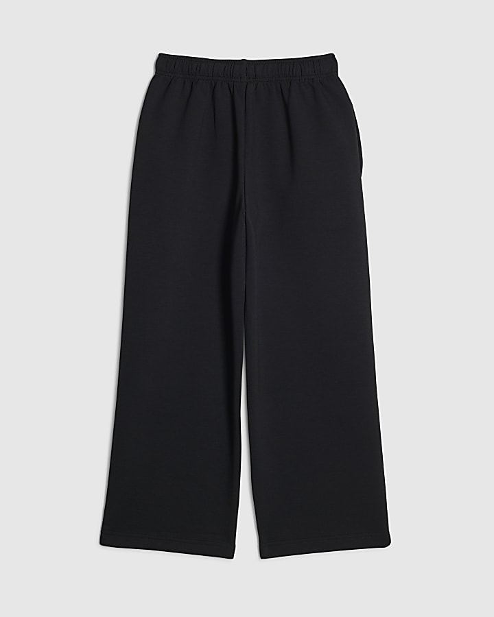 Boys Black RI Wide Leg Joggers