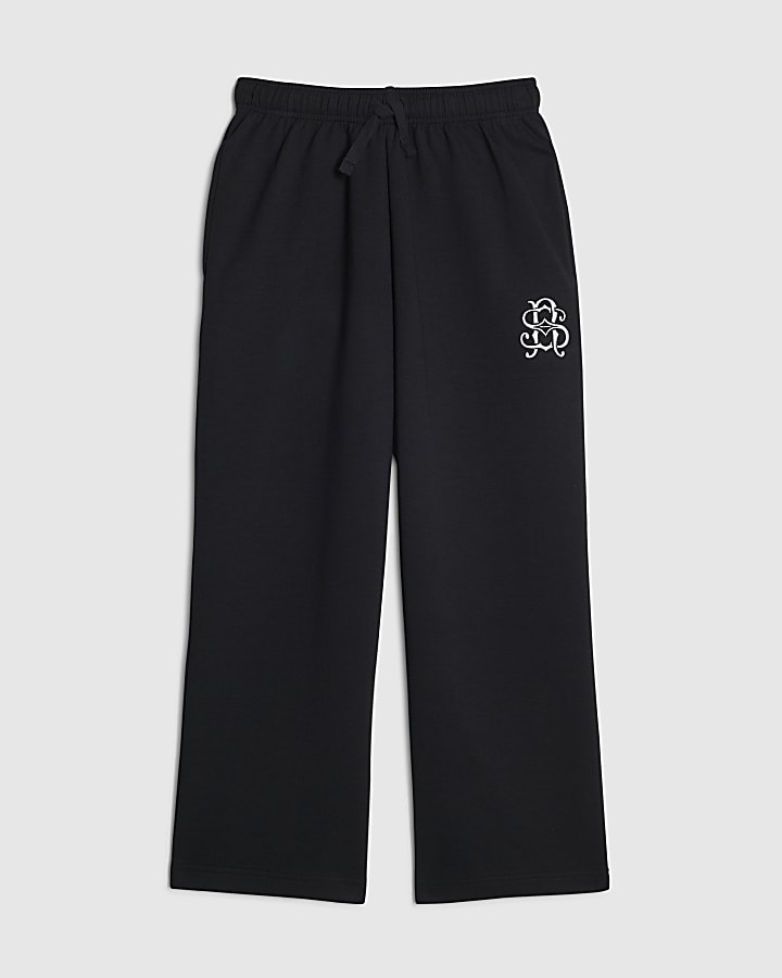 Boys Black RI Wide Leg Joggers