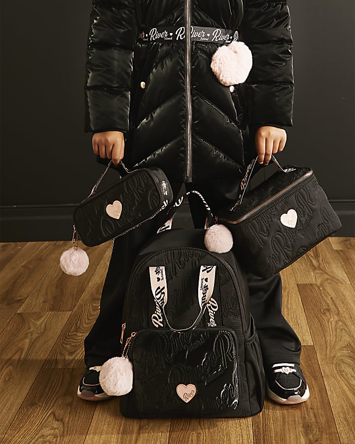 Black Backpack, Luncbox And Pencil Case Set