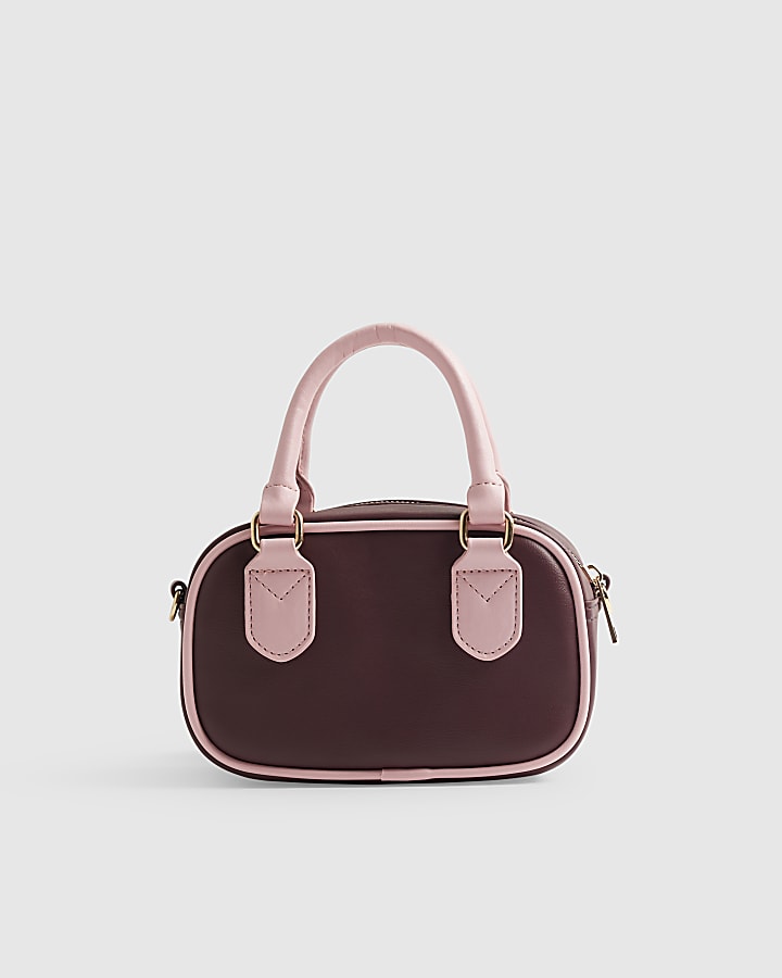 Girls Red Monogram Charms Cross Body Bag