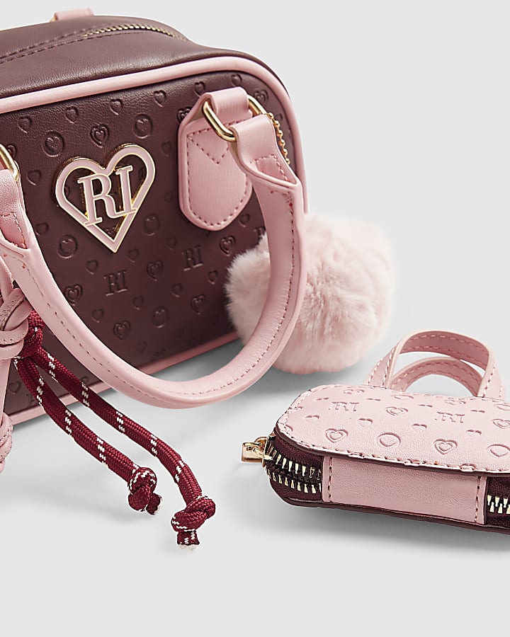 Red Monogram Mixed Charm Cross Body Bag