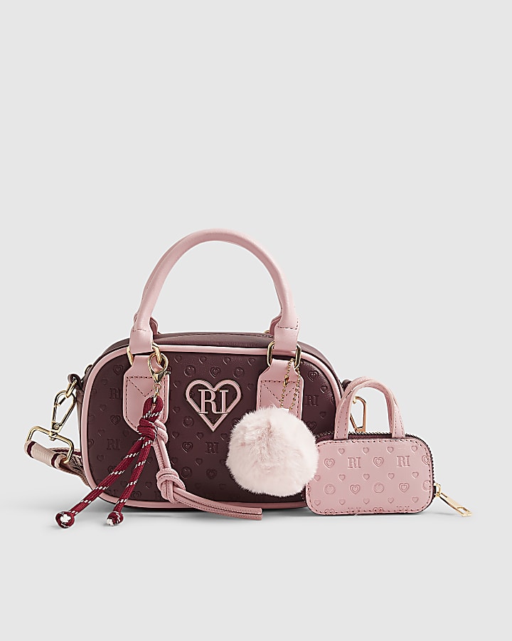 Red Monogram Mixed Charm Cross Body Bag