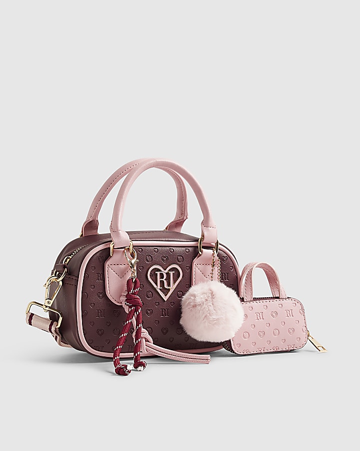 Red Monogram Mixed Charm Cross Body Bag