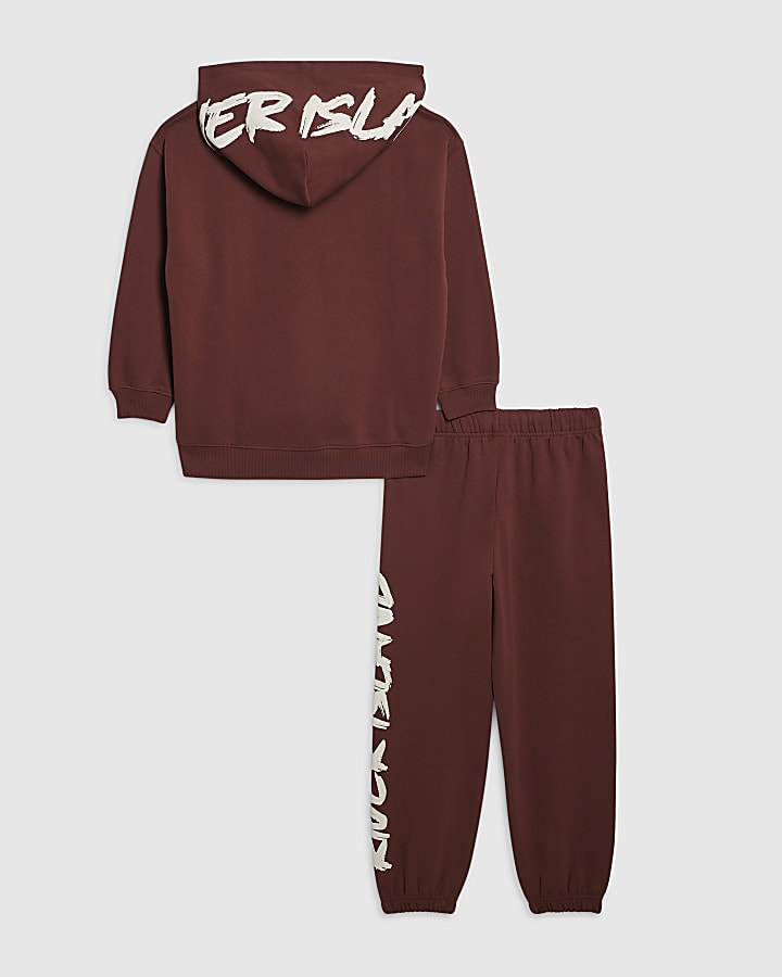 Boys Brown RI Branded Hoodie Set