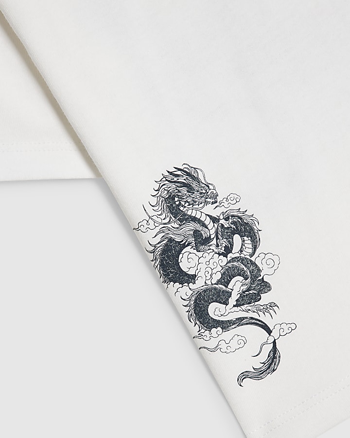 Mini Boys White Kanazawa Dragon T-Shirt