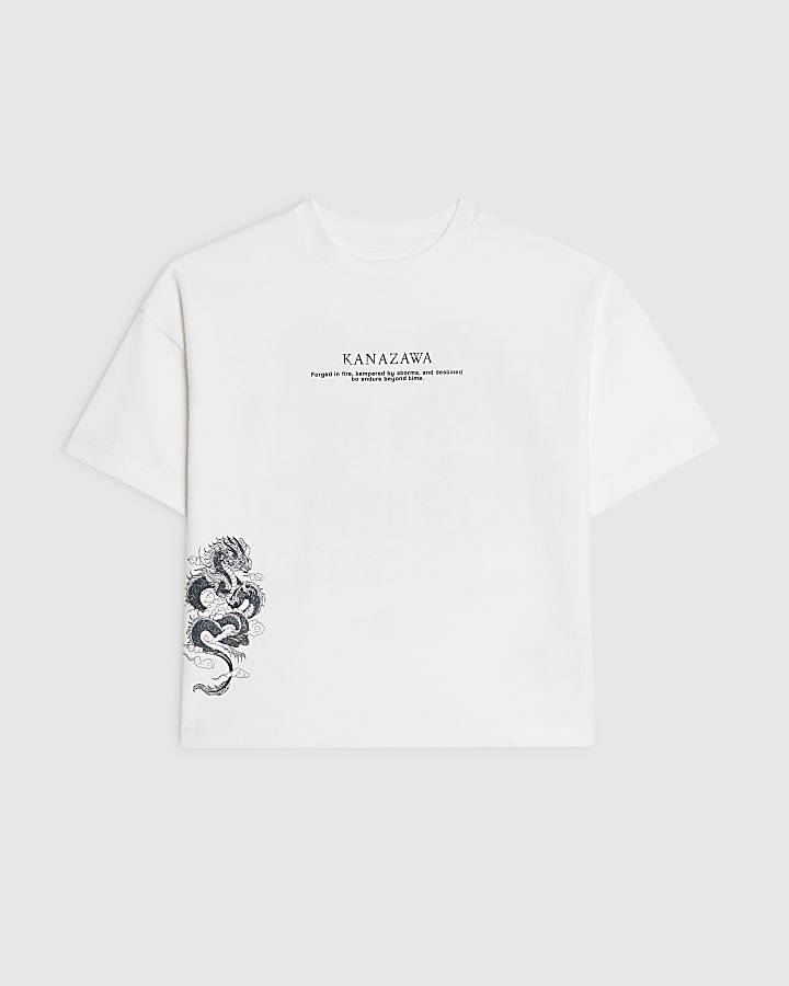 Mini Boys White Kanazawa Dragon T-Shirt