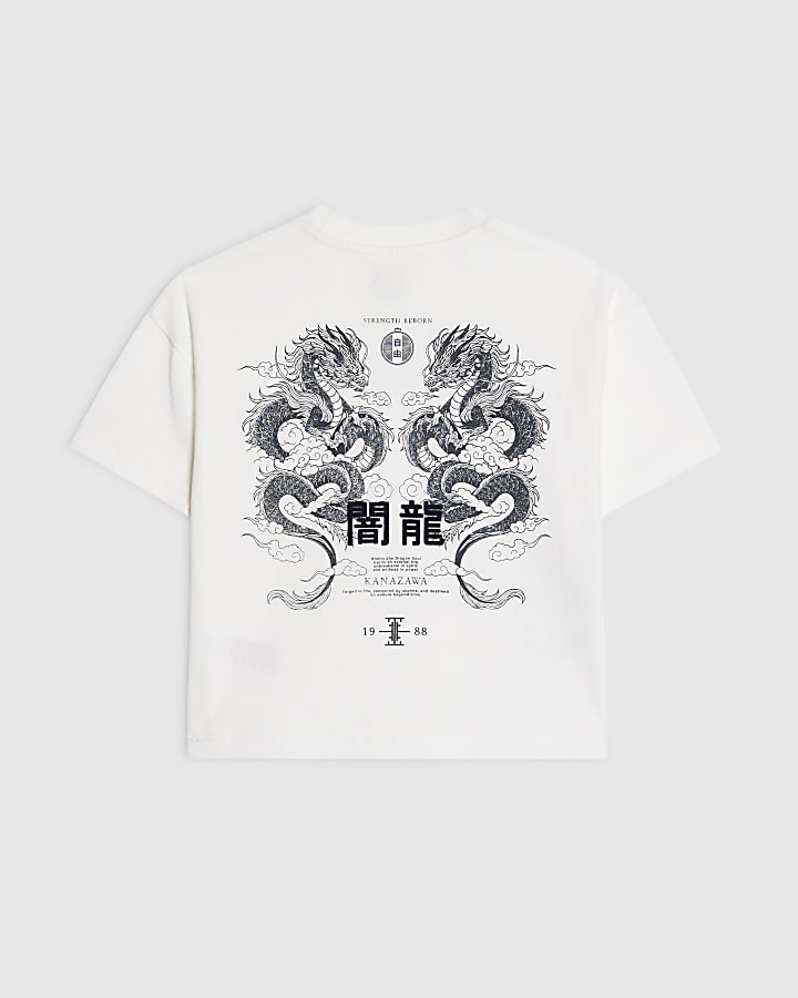 Mini Boys White Kanazawa Dragon T-Shirt