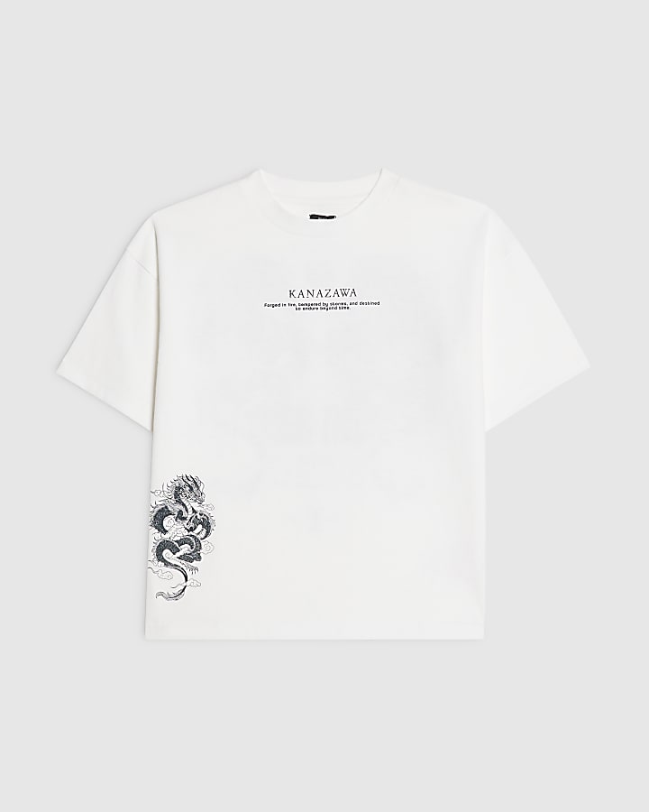 Boys White Kanazawa Dragon T-Shirt