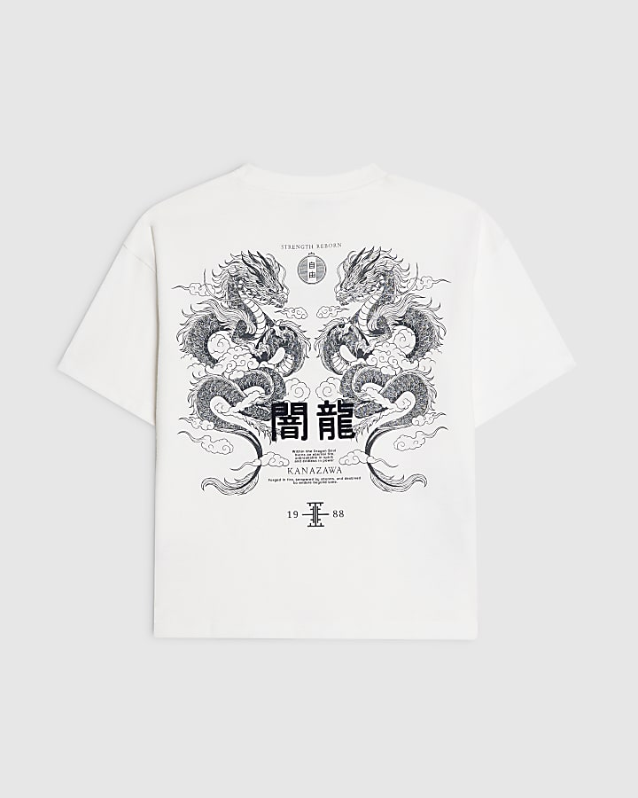 Boys White Kanazawa Dragon T-Shirt