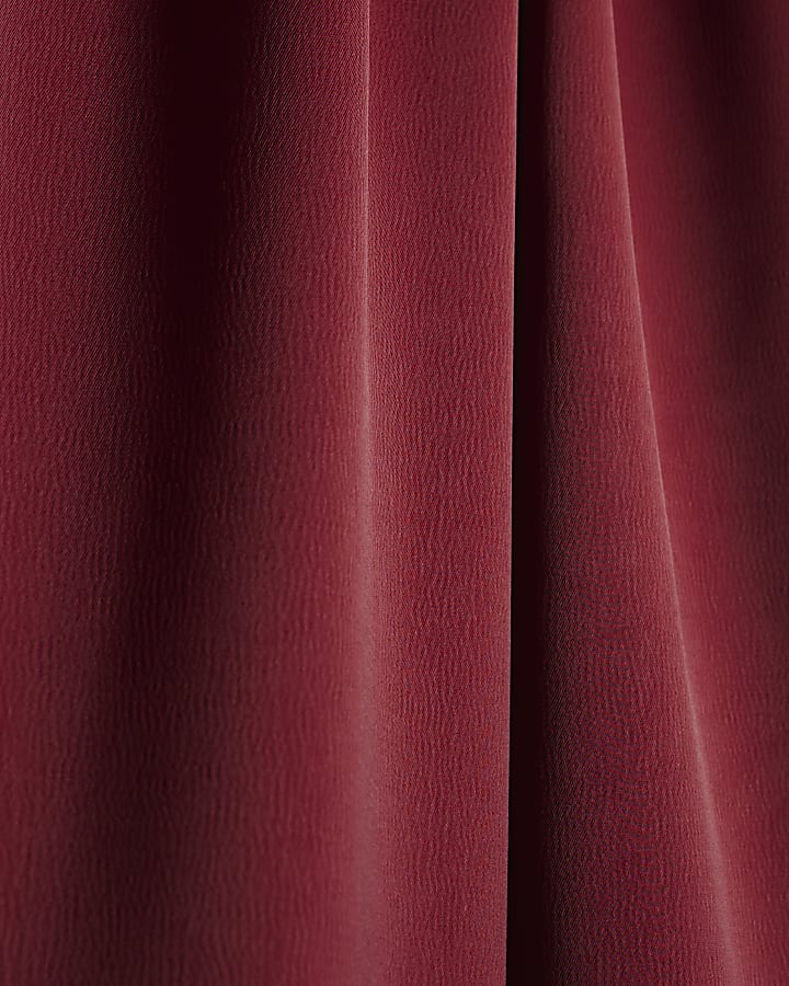 Girls Red Satin Lace Side Stripe Trousers
