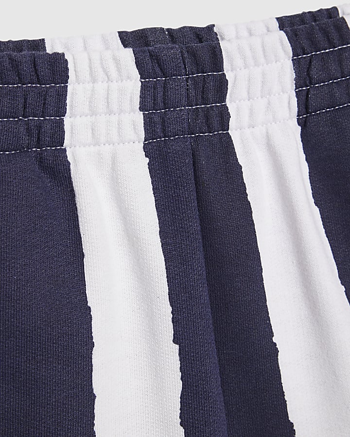 Mini Boys White Dino Striped T-Shirt Set