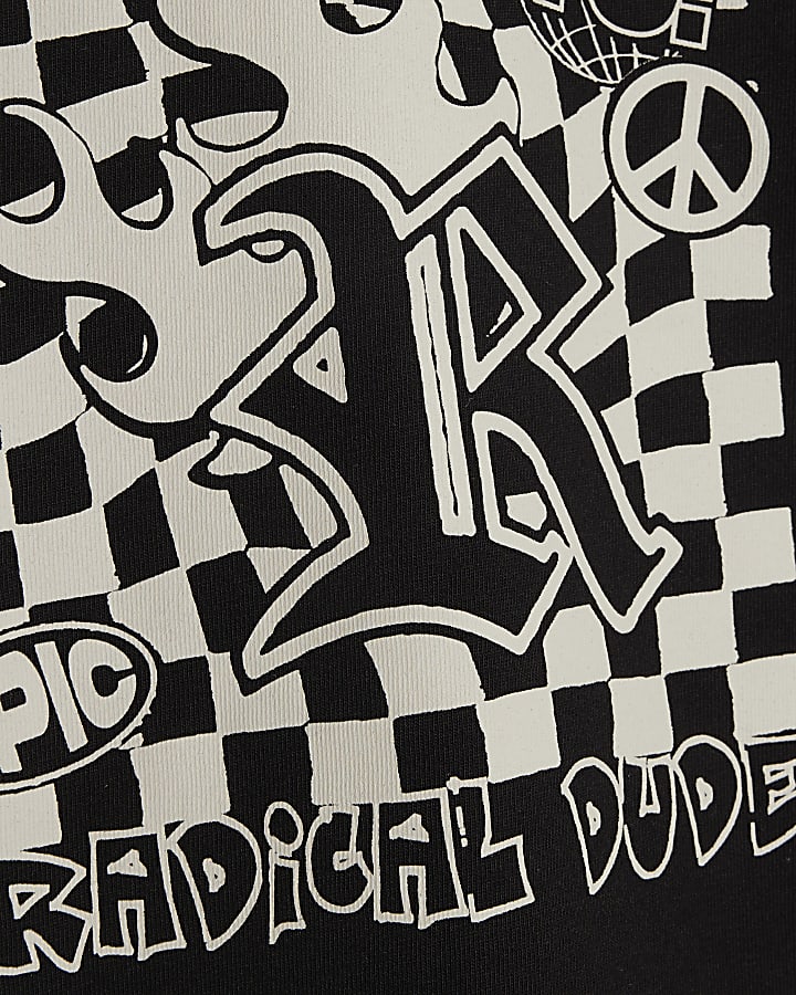 Mini Boys Black Checkerboard T-Shirt Set