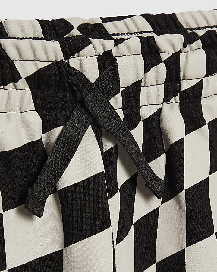 Mini Boys Black Checkerboard T-Shirt Set