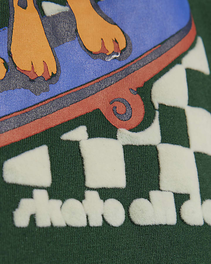 Mini Boys Green Tiger Flock T-Shirt