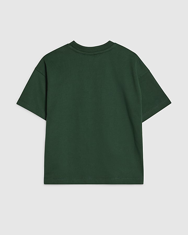 Mini Boys Green Tiger Flock T-Shirt