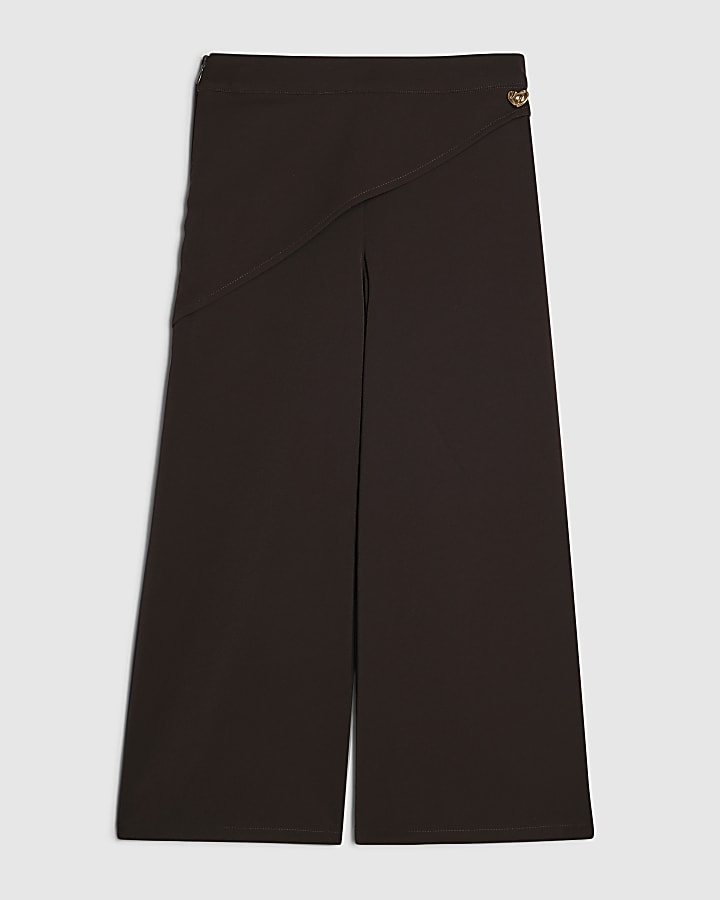 Girls Brown Scarf Trousers
