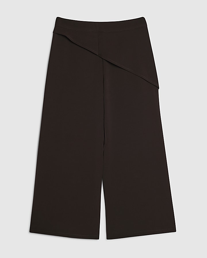 Girls Brown Scarf Trousers
