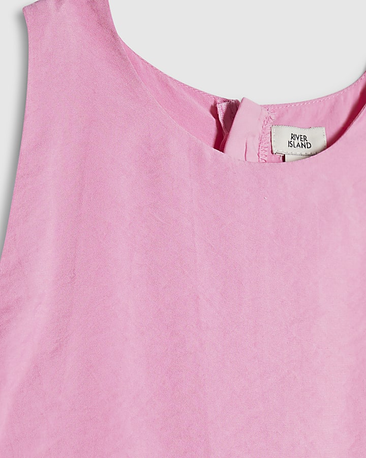 Girls Pink Tiered Playsuit