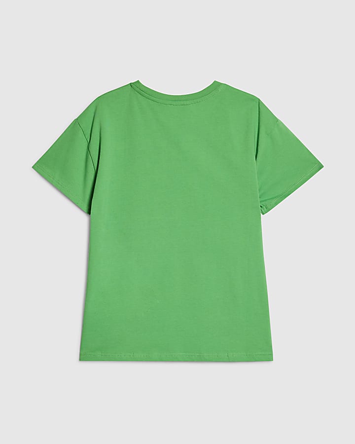 Girls Green Lucky Girl T-Shirt