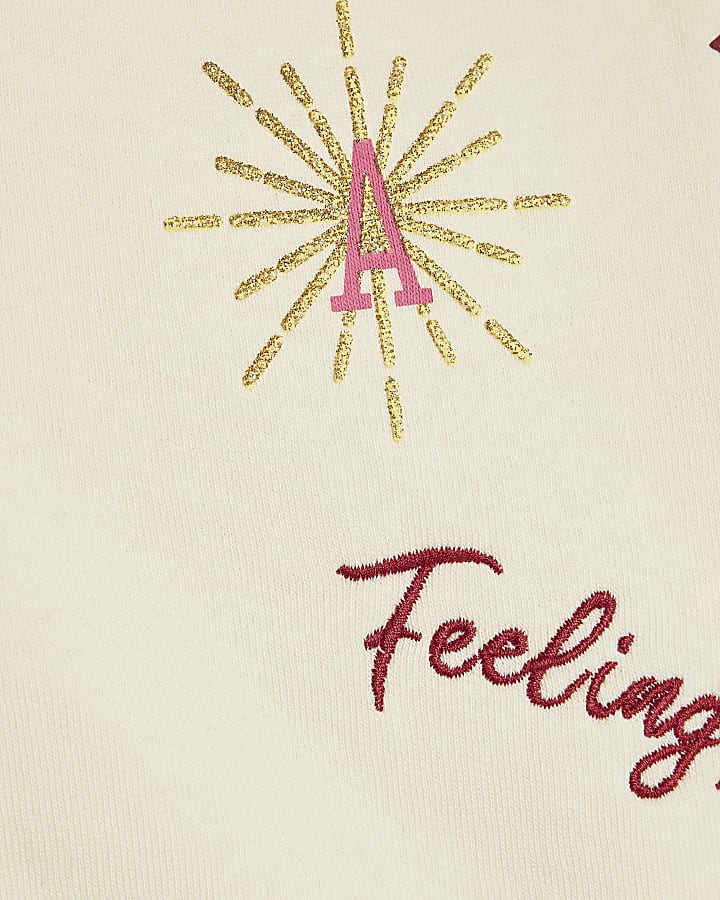 Girls Cream Icon Zip Through Sweatshirt