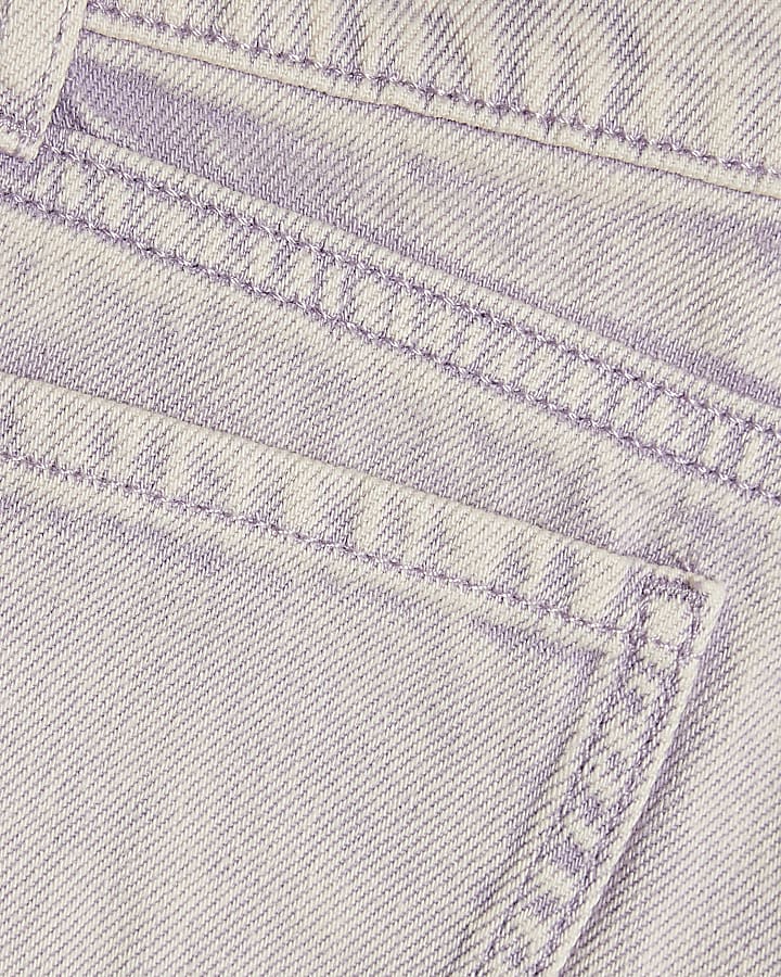 Girls Purple Floral Chain Wide Leg Jeans