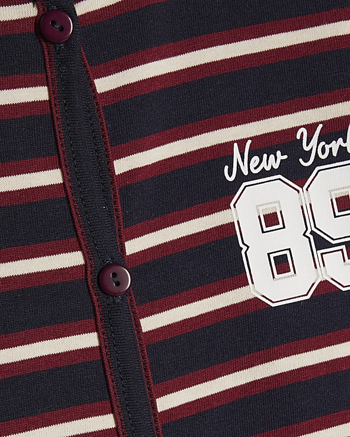 Girls Navy Stripe 89 Cardigan