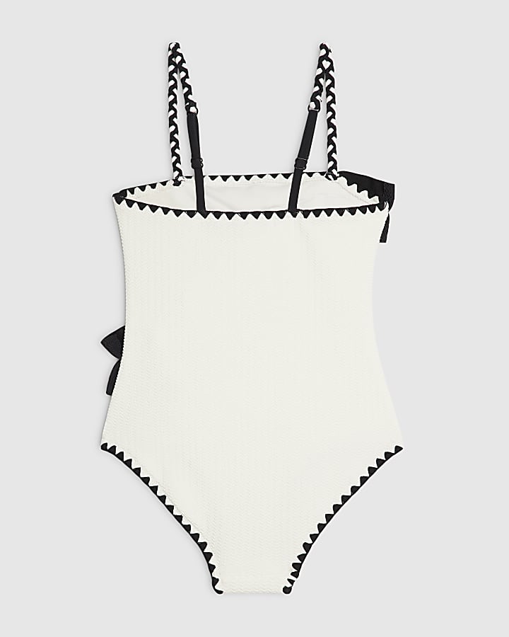 Girls White Ruffle Sea Charm Swimsuit