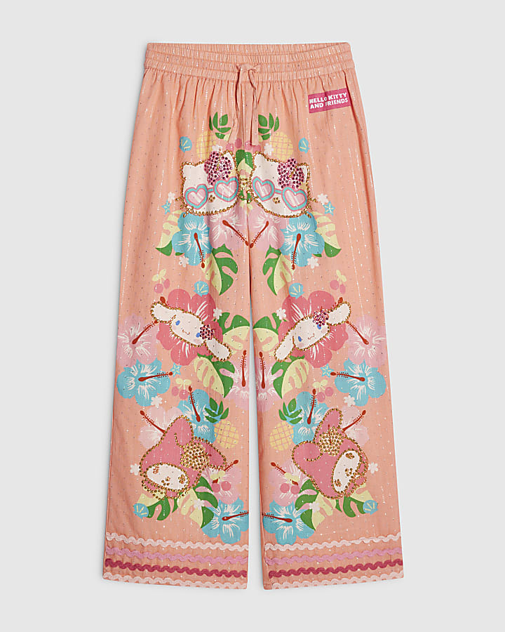 Girls Pink Hello Kitty Beach Trousers