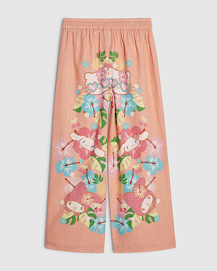 Girls Pink Hello Kitty Beach Trousers