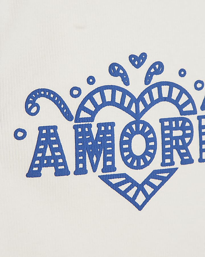 Girls Blue Laser Cut Trousers Set