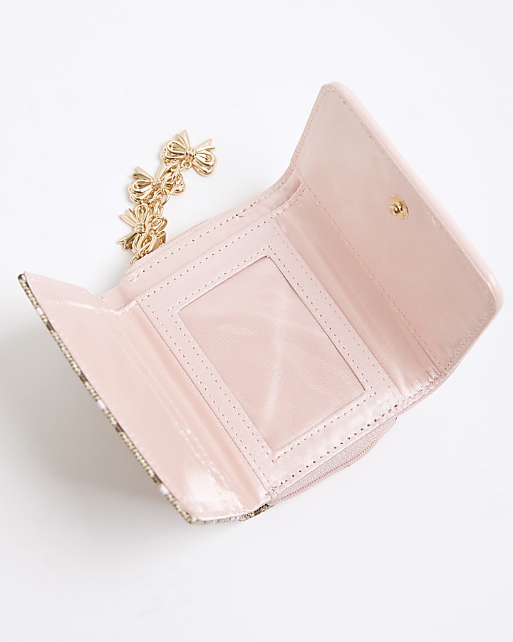 Girls Brown Monogram Bow Purse