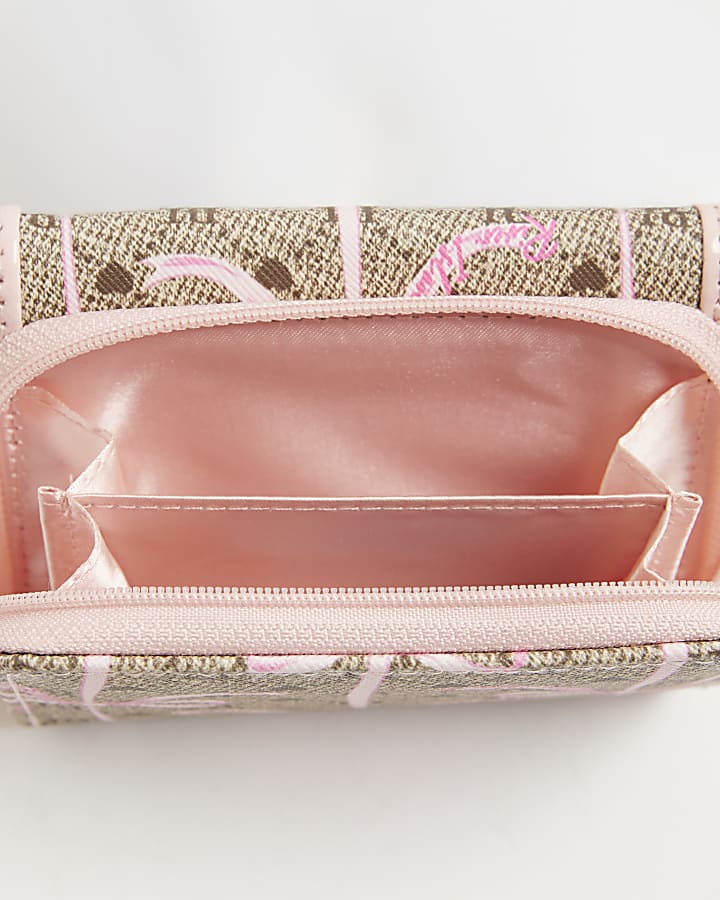 Girls Brown Monogram Bow Purse