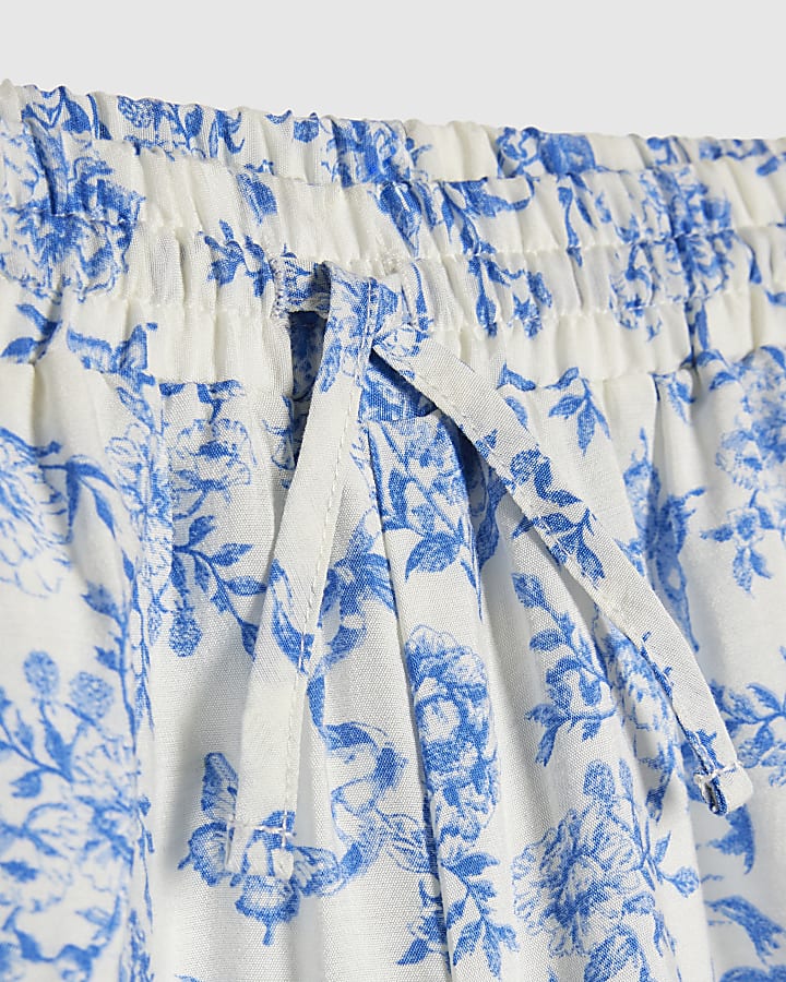 Girls Blue Toile Print Trousers