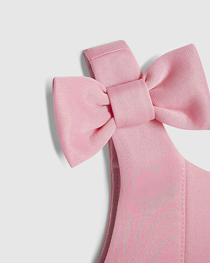 Mini Girls Pink Bow Dress