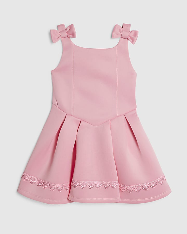 Mini Girls Pink Bow Dress