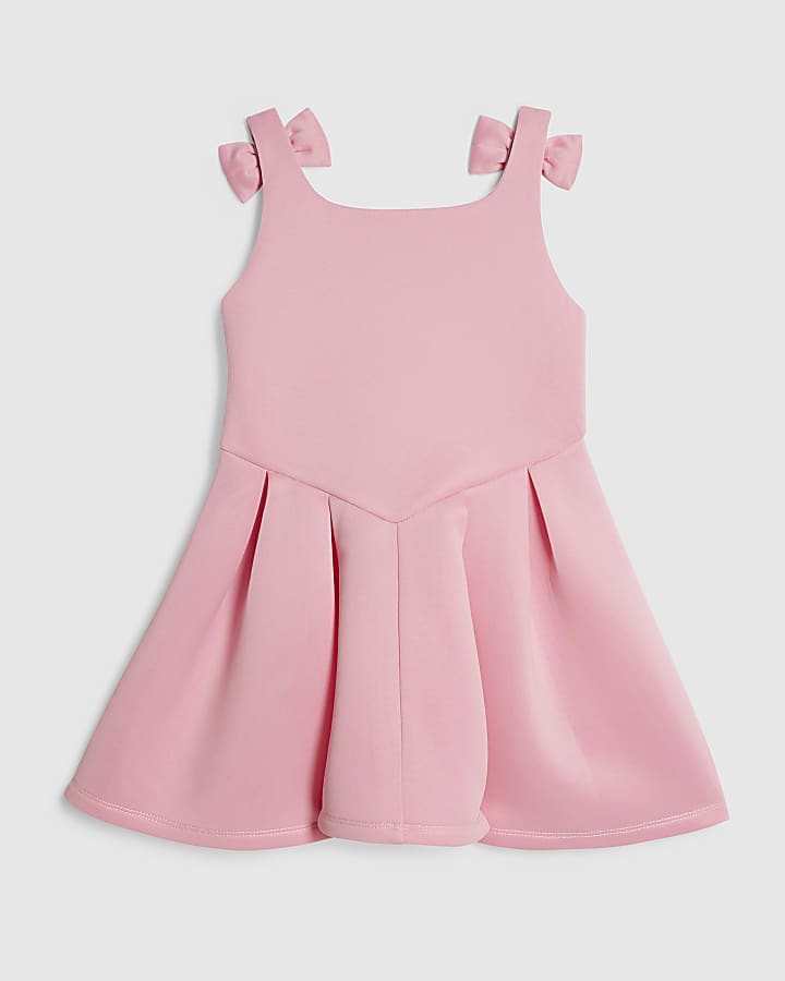 Mini Girls Pink Bow Dress