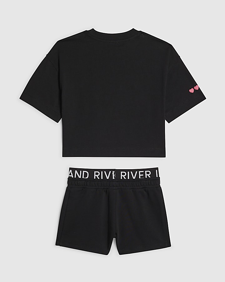 Girls Black Sassy Vibes T-Shirt Set
