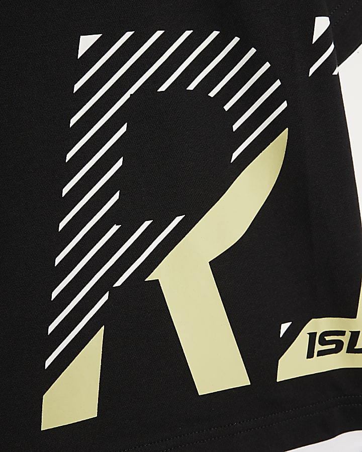 Boys Black RI T-Shirt And Shorts Set